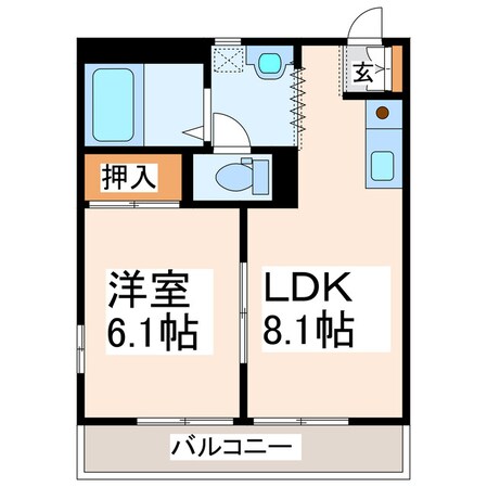 帯山 徒歩5分 2階の物件間取画像